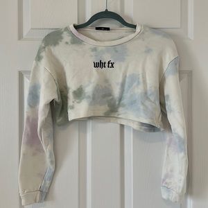 White Fox Boutique tie-dye long sleeve crop